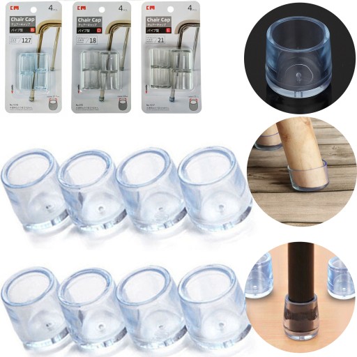 SILIKÓNOVÉ POTAHY NA NÔŽKY SEDLA OCHRANNÉ ZÁSUVKY 12-21 MM SADA 4 ks