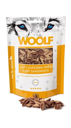 WOOLF mäkké kura s treskou sendvičové kura 100g