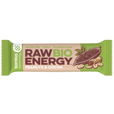 BOMBUS Bar Raw Energy arašidový - kakaový bez hviezdičky