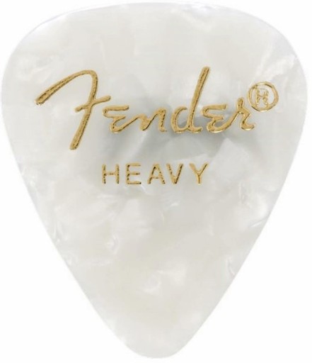 Gitarové trsátko Fender 351 Premium White Moto. Ťažký
