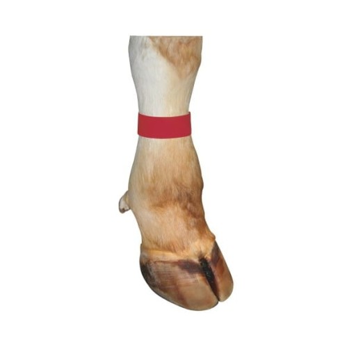 Pás na suchý zips na označenie dobytka, 5 kusov, červený.