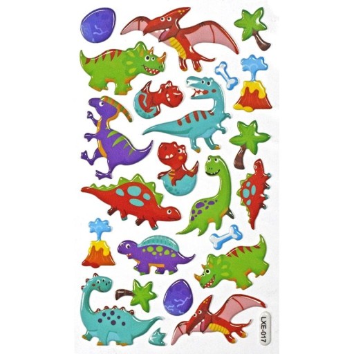 Farebné vypuklé nálepky Dinosaurs Titanum