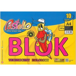 FAREBNÝ TECHNICKÝ BLOK 10 A4 PASTELLO LIST
