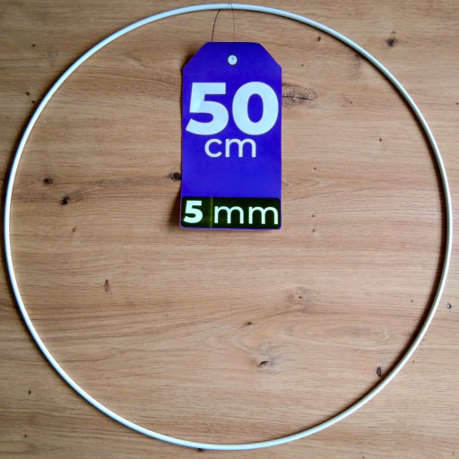 BIELA obruč 50 cm 5 mm kov, ODOLNÝ drôt