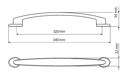 GAMET, Rukoväť UN97, saténový chróm, 320mm