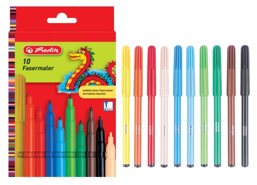 Stredoškolské fixky, 10 farieb, 2mm, HERLITZ
