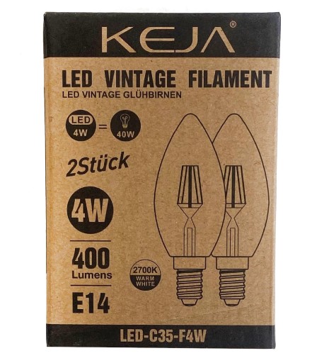 E14 LED ŽIAROVKA 4W 400lm VINTAGE 2 kusy