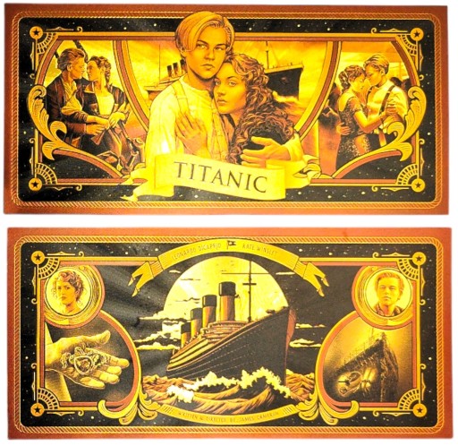 TITANIC FILM Jedinečný zberateľský darček k narodeninám s pozlátenými bankovkami