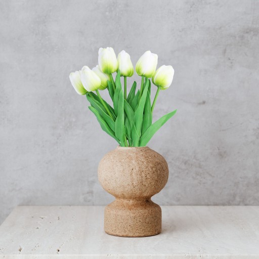 UMELÉ KVETY AKO ŽIVÝ tulipán na balkón do vázy umelé listy 33 cm
