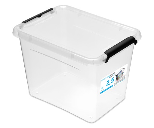 Sada priehľadných plastových nádob s vrchnákom, 2,5L boxy