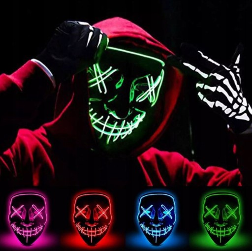 SVIETIACA LED MASKA PURGE HALLOWEEN LED PARTY