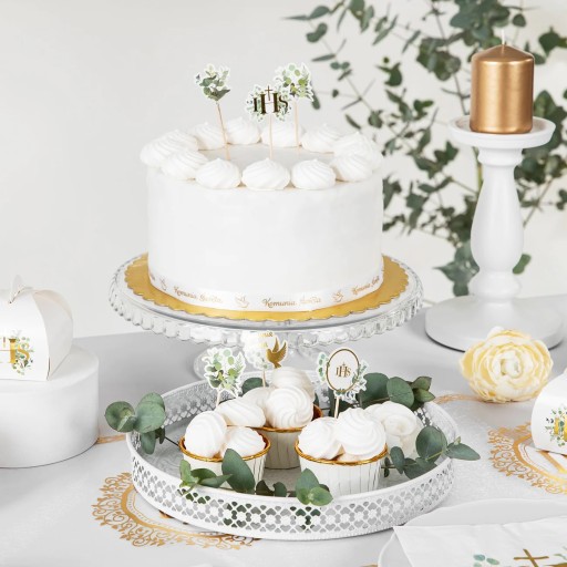 Toppery SVÄTÉ prijímanie IHS PIKERY ozdoby ozdoby na tortu muffiny 5 ks
