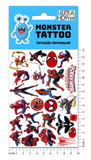 UMÝVAJÚCE DOČASNÉ TETOVANIE PRE DETI DETSKÝ SPIDERMAN ORIGINÁLNE DIZAJNY