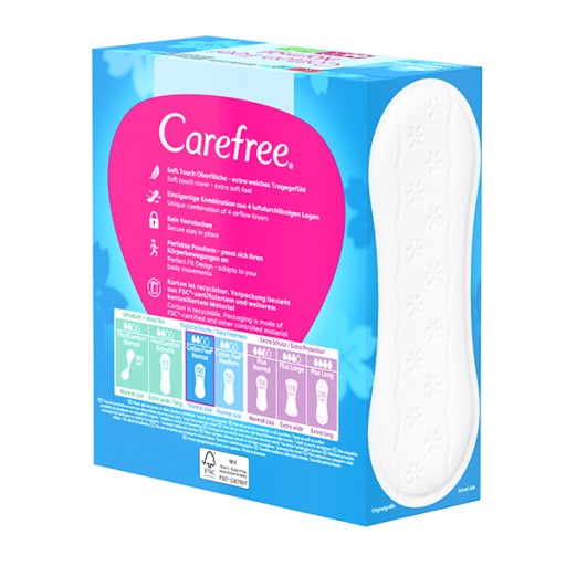 CAREFREE Cotton Feel Normal slipové vložky s vôňou aloe 56 ks