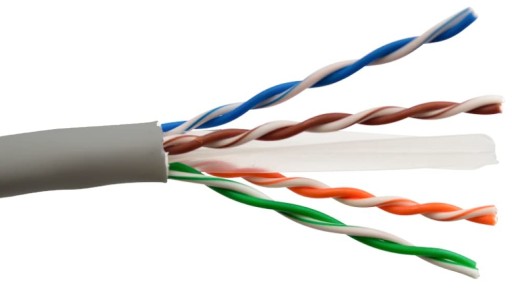 SIEŤOVÝ KÁBEL UTP CAT 6, SKÚTENÝ PÁR EUROKOMP, 10 m.