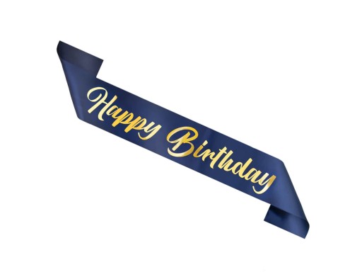Happy Birthday Birthday Sashe, tmavomodrá a zlatá