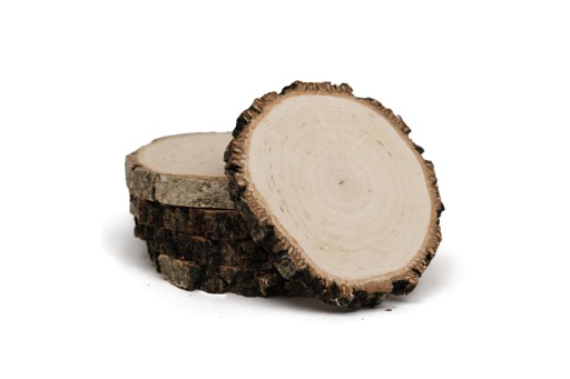 Drevené plátky, hrubá kôra pr. 8-10 cm, leštené