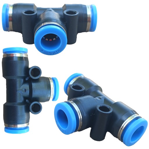 Konektor T-tee Pneumatický Zásuvný rozbočovač fi 8mm PE 8