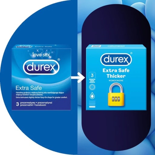 Durex Extra Safe hrubšie kondómy 3 kusy