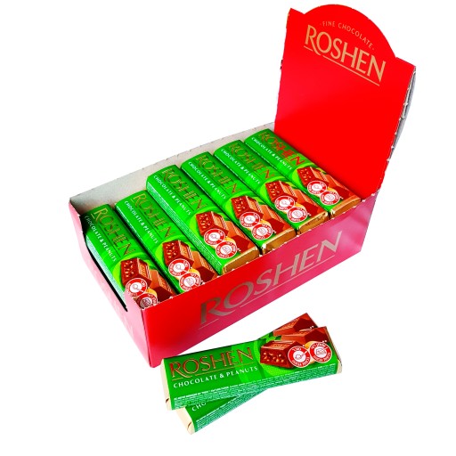 ROSHEN ČOKOLÁDA A ARAŠIDOVÉ TYČINKY 38G