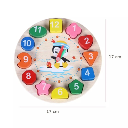 DREVENÝ TRIEDIČ PUZZLE HODINKY + KORÁLKY 2v1