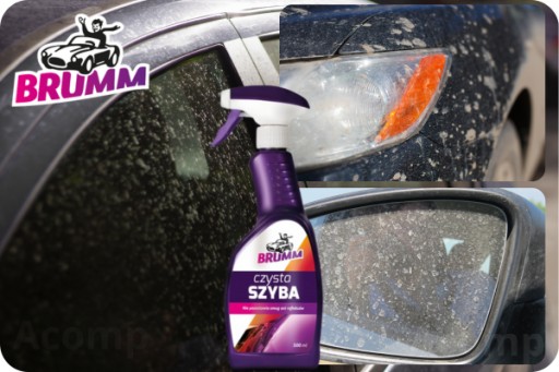 BRUMM tekutý na čistenie autoskiel, svetlometov a zrkadiel, dodáva lesk