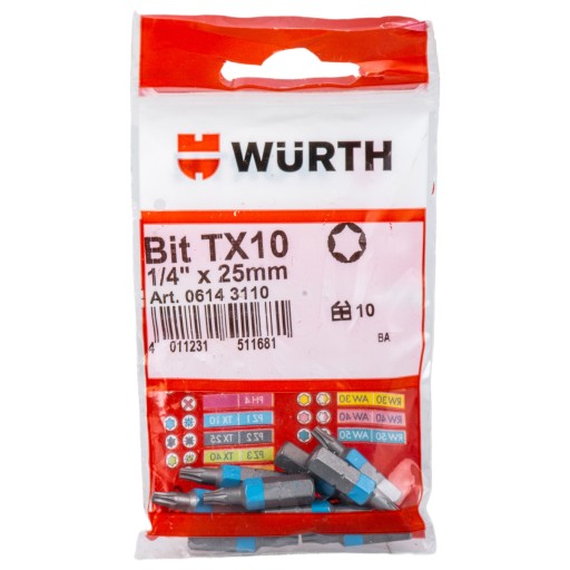 Skrutkovací bit TORX TX10 1/4