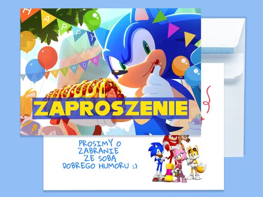 POZVÁNKA SONIC RÝCHLE JEŽKO NA NARODENINY DIEŤAŤA + OBÁLKA ZDARMA