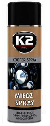 K2 MEDENÝ SPREJ 400 ml Vysokoteplotný, rýchloschnúci