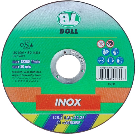 INOX REZNÉ KOTOUČE 41-125MM X 1,6MM 050122 BOLL