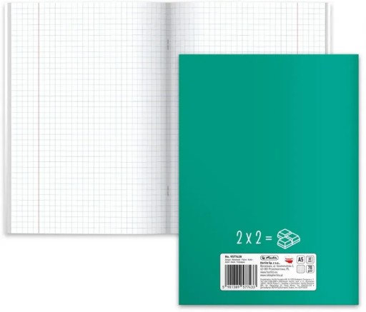 Matematický zošit A5, štvorčekový, s hárkom Herlitz, 60 kariet x 2