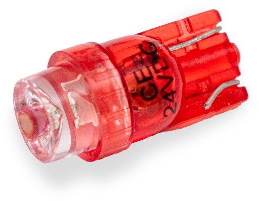 T10 LED ŽIAROVKA 24V W5W W3W ČERVENÁ