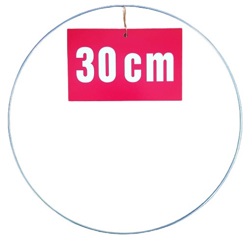 STRIEBORNÝ prsteň/ráfik na lapače snov a makramé, 30 cm