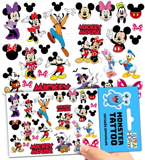 UMÝVAJÚCE DOČASNÉ TETOVANIE PRE DETI MICKEY MOUSE ORIGINÁLNE DIZAJNY