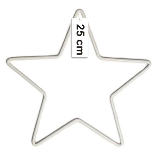 Dekorácia KOVOVÝ RÁM BIELA HVIEZDA 25 cm