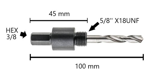 Dierovacia píla na drevo a kov, 16mm bimetalová korunka + sada HEX adaptérov