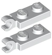 LEGO Hák tanier 1x2 biely (63868/6361170) x2