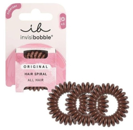 Invisibobble Pretzel Brown Originálne spony do vlasov hnedé 3 ks.