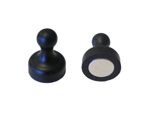 Neodymový pešiakový magnet na sklenené tabule, čierny