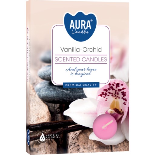 TEALIGHTY VONNÉ SVIEČKY Vonné čajové sviečky 4H VANILKA - ORCHIDEA