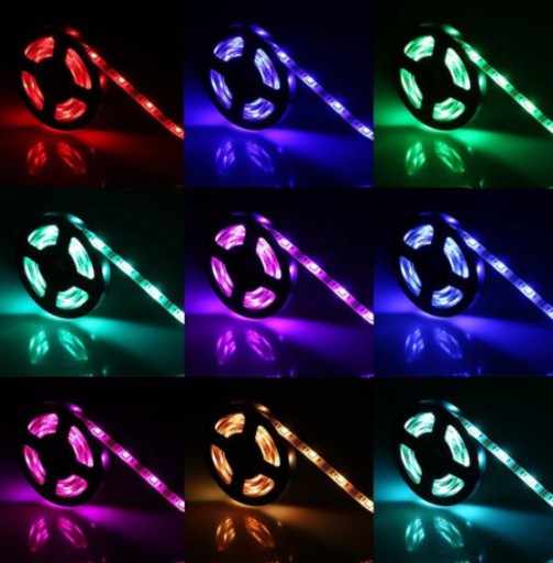 FAREBNÉ LED DO IZBY VODEODOLNÉ SMD RGB LED PÁS 5m FAREBNÉ + DIAĽKOVÉ OVLÁDANIE