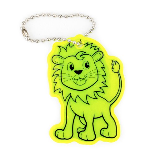 Mäkký reflexný prívesok pre dieťa na retiazke na cyklobatoh - LION