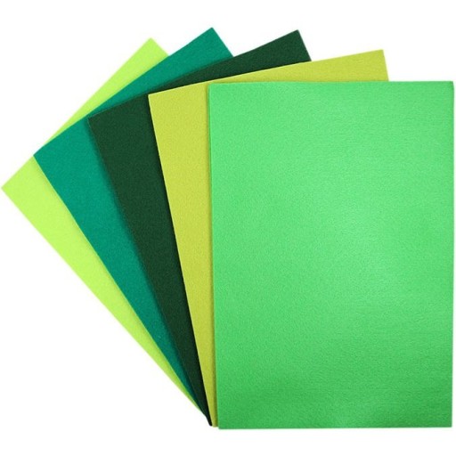 Dekoratívna plsť GREEN MIX 10 listov A4 Titanium