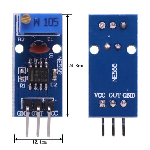 Modul NE555 - generátor nastaviteľnej frekvencie 5V až 12V