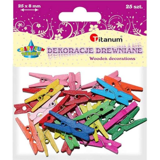 Drevené spony, MIX farieb, ozdobné spony