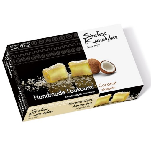 Loukoumi s kokosovými lupienkami, slávne grécke želé