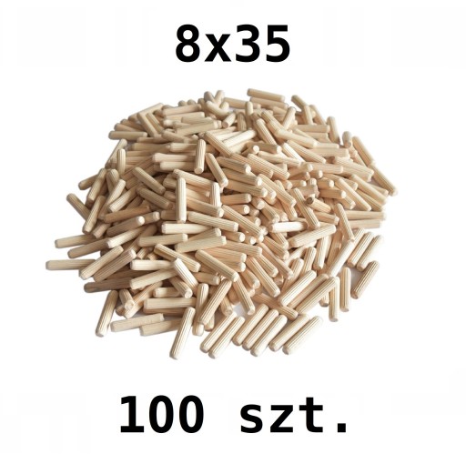 DREVENÝ NÁBYTOKOVÝ KOLÍK BUK Ø8x35 mm 100 KS