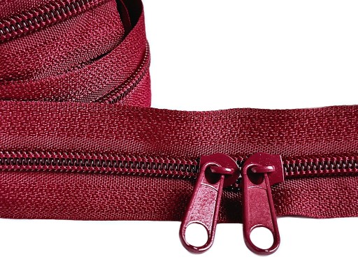 Špirálový zips 5 mm bordový zips 5 metrov + 10 zipsov