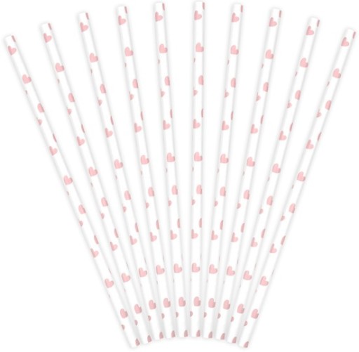PAPIEROVÉ SLAMKY, RUŽOVÉ SRDCE, SRDCE, 10KS. 19,5 CM NARODENINOVÝ SET