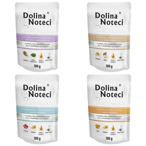 DOLINA NOTECI Premium Mokré krmivo pre psov malých plemien MIX Smaków 4 x 100g